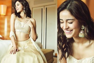 Ananya Panday Channels Her Inner Desi Girl In A White Creamy Anita Dongre Lehenga