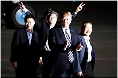 Upbeat Trump Welcomes U.S. Prisoners Released by North Korea