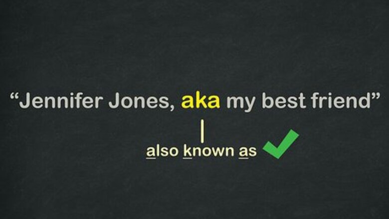 How to Use "AKA"