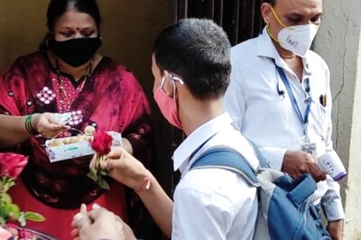 Flowers, Sanitisers Welcome Students as Maharashtra Schools Reopen After 18 Months