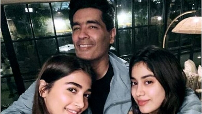 Janhvi Kapoor, Pooja Hegde Enjoy Fun Gathering with Manish Malhotra, See Pics
