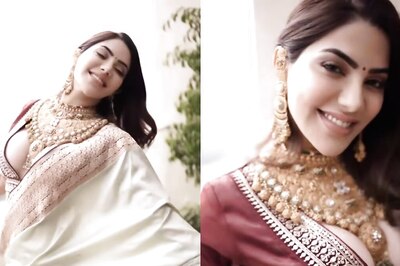 Sexy! Nikki Tamboli Oozes Hotness In Sizzling Sare With Plunging Blouse; Hot Video Goes Viral; Watch